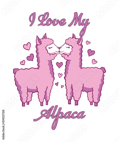 I Love My Alpaca  t-shirt design, typography, Vector illustration