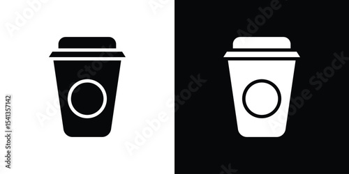 Togo Cup icon in flat black solid vector set