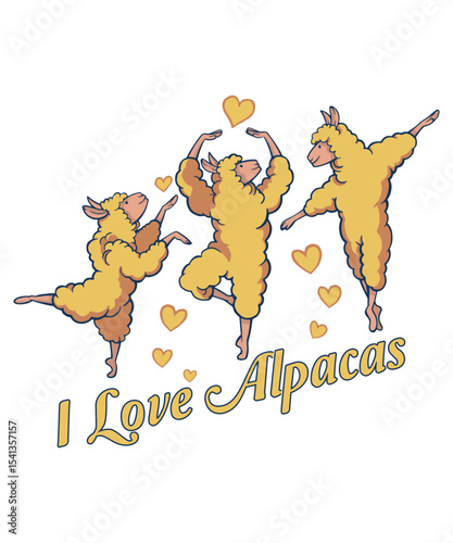 I Love Alpacas  t-shirt design, typography, Vector illustration