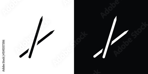 Toothpick icon in flat black solid vector set