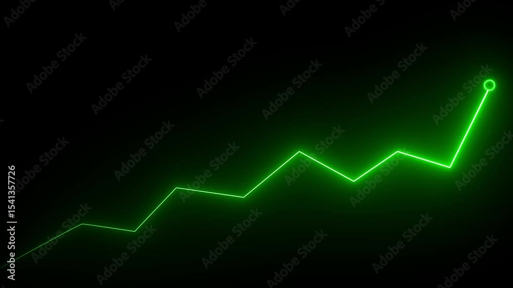 Abstract arrow business growth and graph chart icon animation , black background animation graph arrow ,