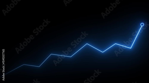 Abstract arrow business growth and graph chart icon animation , black background animation graph arrow ,