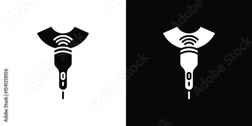 Ultrasound icon in flat black solid vector set
