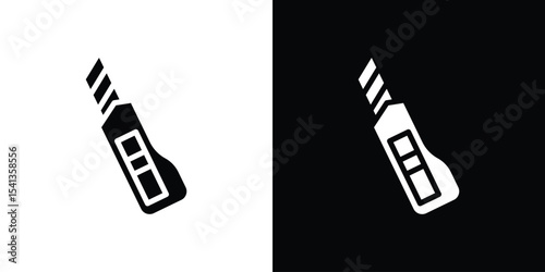 Utility knife icon in flat black solid vector set