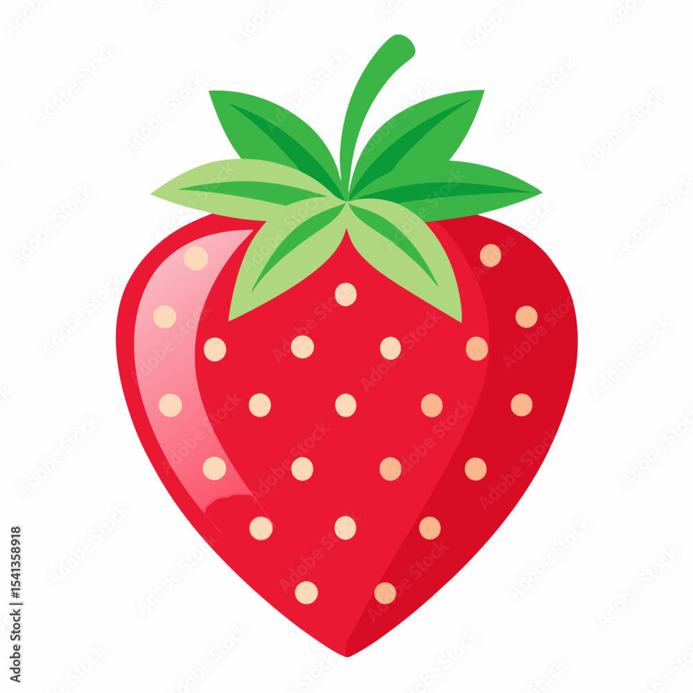 Fototapeta premium Strawberry Heart Vector | Generative AI and Linocut Silhouette Design
