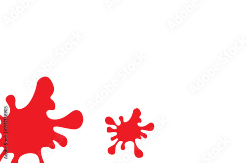 two red blotches on a white background,