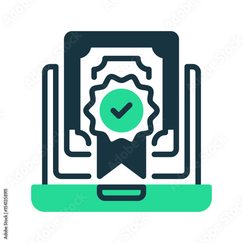 Certificate Dual Tone line icon. Universal creative premium symbol. Vector sign icon logo template. Vector illustration