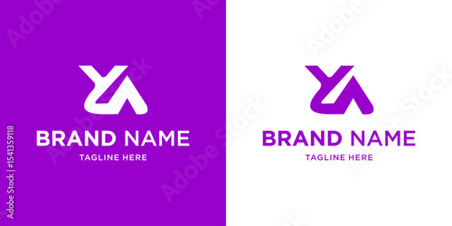 Creative YA Letter Logo with Abstract, Illustration, Design inspiration, Vector, Icon