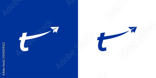 Creative Logo Letter T with Airplane, Illustration, Design inspiration, Vector, Icon
