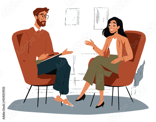 Engaging Cartoon Characters in Conversation in Modern Chairs