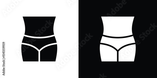 Weight loss icon in flat black solid vector set