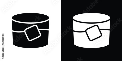 Whiskey Glass icon in flat black solid vector set