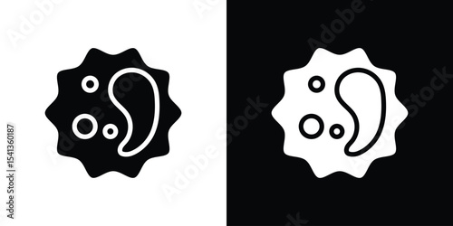 White blood cell icon in flat black solid vector set