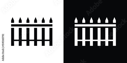 Yard icon in flat black solid vector set