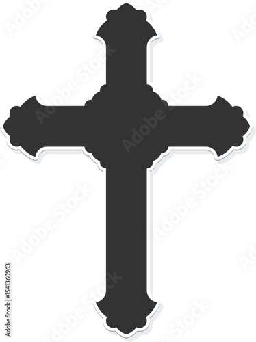 celtic cross symbol with black and white line tattoo or graphic decoration.