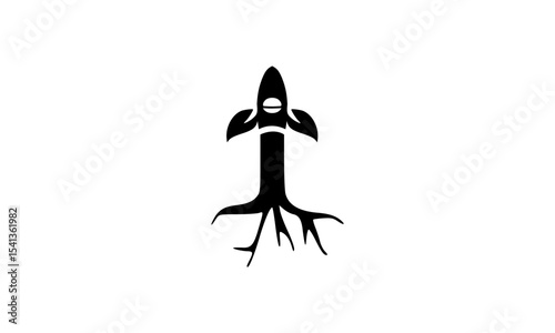 rocket leaf tree vector design