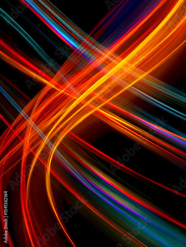 Abstract colorful light streaks background, digital art 