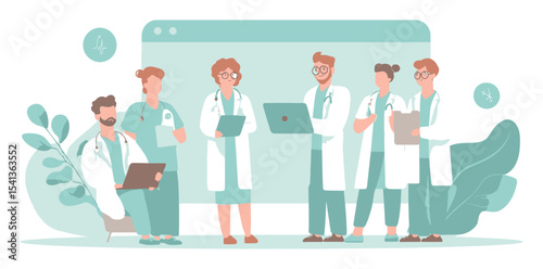 Medical Team Collaborating in a Modern Healthcare Environment