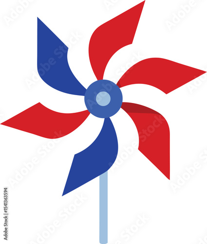 red pinwheel on white background