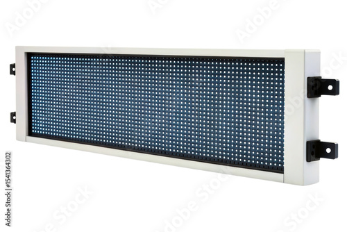 Rectangular LED display board for information isolated with transparent background