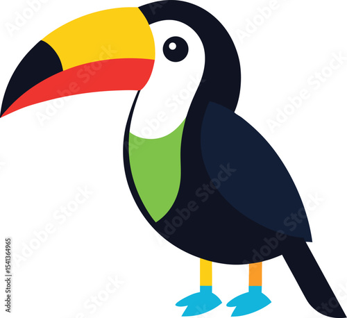 toucan with a green background