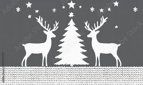 Festive pattern of a Christmas sweater on white, image