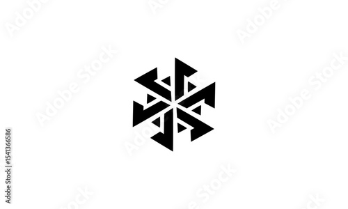 black and white stars, abstract logo, flower style abstract logo, button logo