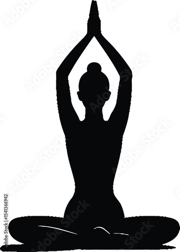 International yoga day silhouette vector icon
