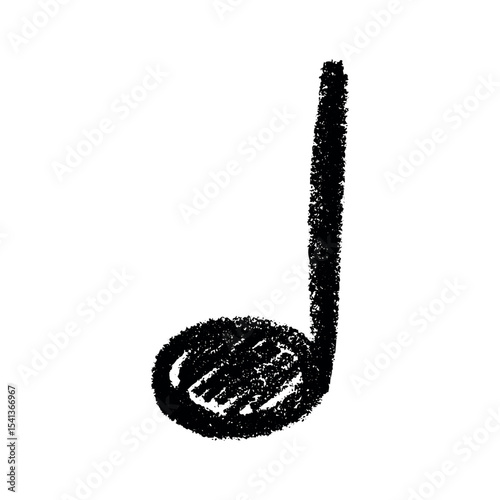Musical note doodle. Hand drawn musical symbol. Single element for print, web, design, decor, logo
