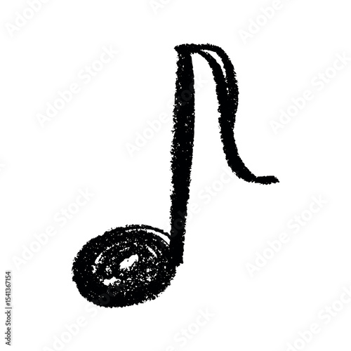Musical note doodle. Hand drawn musical symbol. Single element for print, web, design, decor, logo