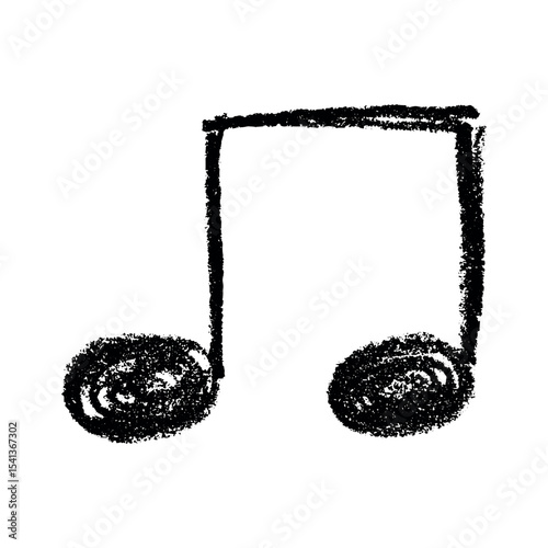 Musical note doodle. Hand drawn musical symbol. Single element for print, web, design, decor, logo