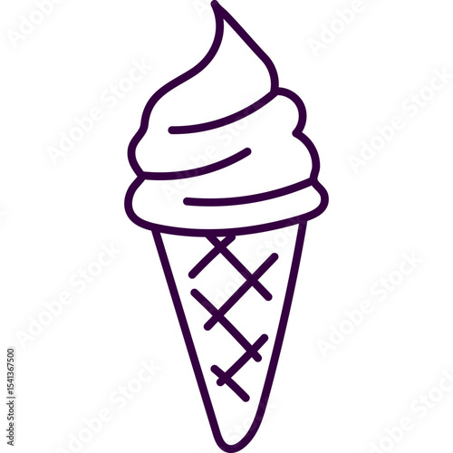 Ice Cream Cone Line Doodle