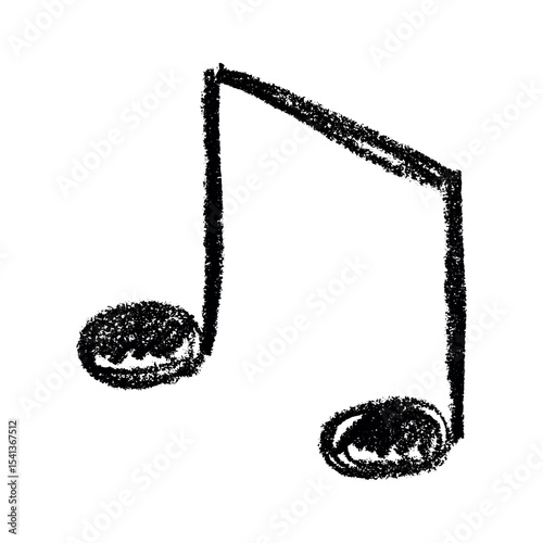 Musical note doodle. Hand drawn musical symbol. Single element for print, web, design, decor, logo