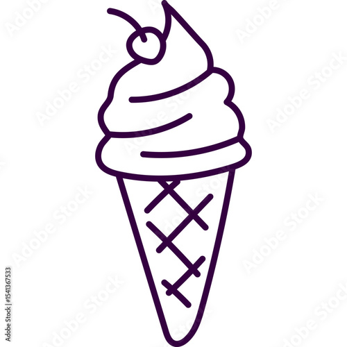 Ice Cream Cone Line Doodle