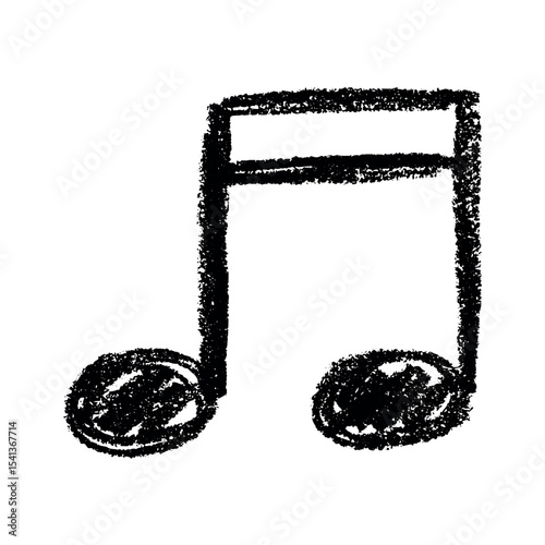 Musical note doodle. Hand drawn musical symbol. Single element for print, web, design, decor, logo