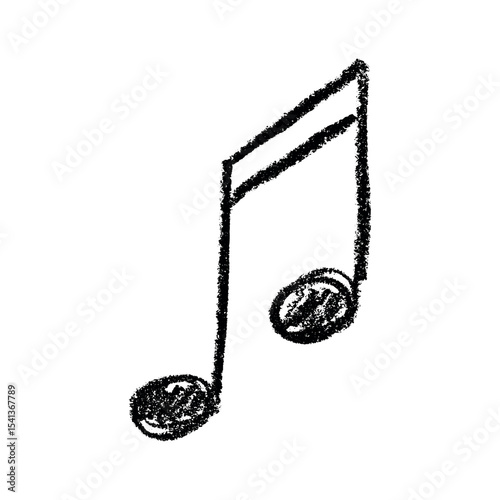 Musical note doodle. Hand drawn musical symbol. Single element for print, web, design, decor, logo