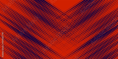 Abstract speed lines style orange color halftone banner design template. Vector illustration.