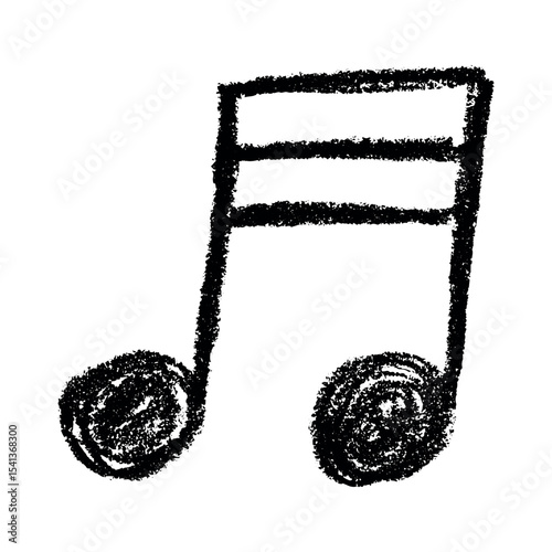 Musical note doodle. Hand drawn musical symbol. Single element for print, web, design, decor, logo