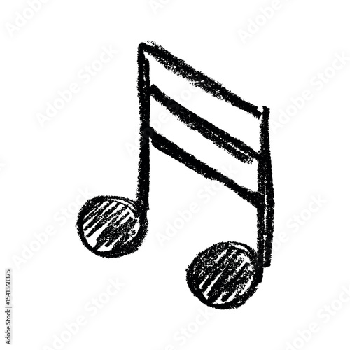 Musical note doodle. Hand drawn musical symbol. Single element for print, web, design, decor, logo