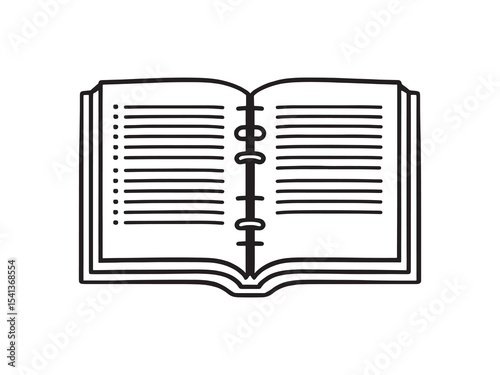set of 6 psc different type of  Logbook clear vision simple dark black line art on white.eps