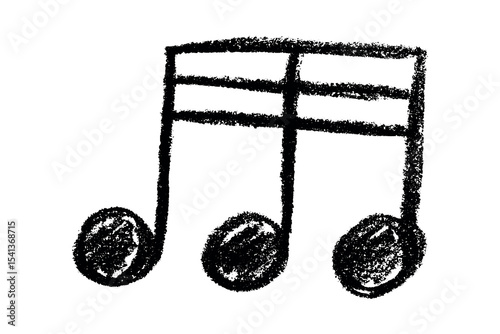 Musical note doodle. Hand drawn musical symbol. Single element for print, web, design, decor, logo