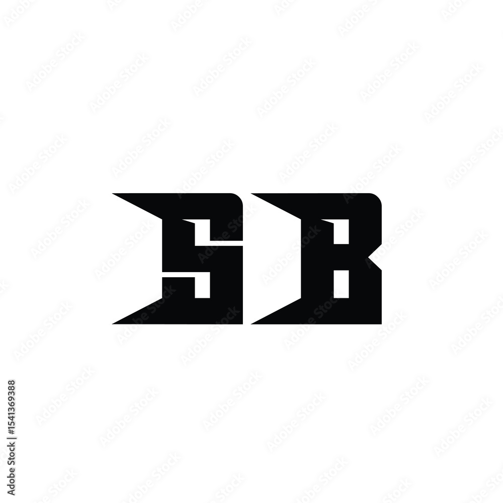 Obraz premium SB monogram logo design letter text name symbol monochrome logotype alphabet character simple logo