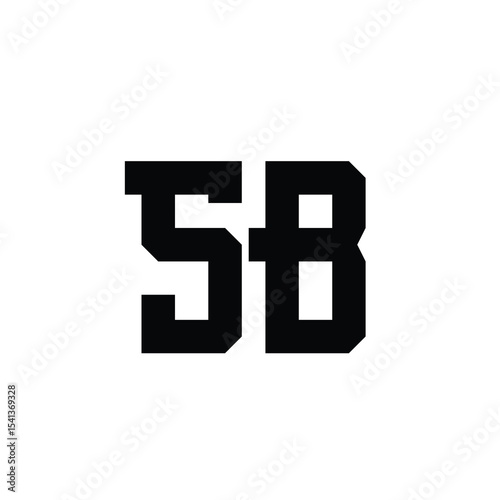 SB monogram logo design letter text name symbol monochrome logotype alphabet character simple logo