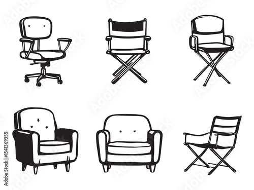 set of 6 psc different type of  Seat assignment clear vision simple dark black line art on white (1).eps
