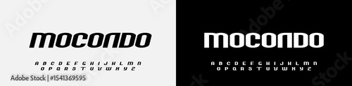 New Modern Uppercase, Lowercase,. and Number. Lettering in style of Minimalism. Sans serif fonts regular concept. Vector and Illustration. Graphic design font source.. Simple typography music sports