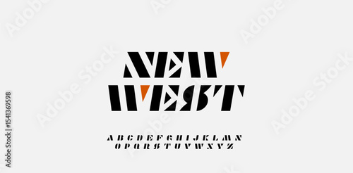 Modern Bold Font. Minimalist and Simple Lettering. Uppercase, Lowercase, Number and Symbol. Editable Vector graphic. Business sports music news