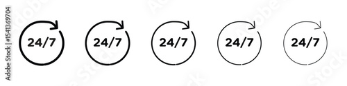 24 7 icon for mobile concept and web design.