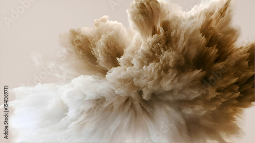 Abstract beige and white explosion cloud artistic design
