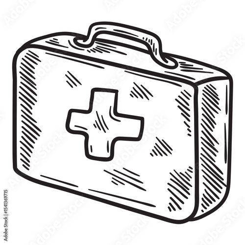 Hand drawn medicine kit vector illustration