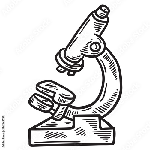 Hand drawn microscope – medical equipment vector